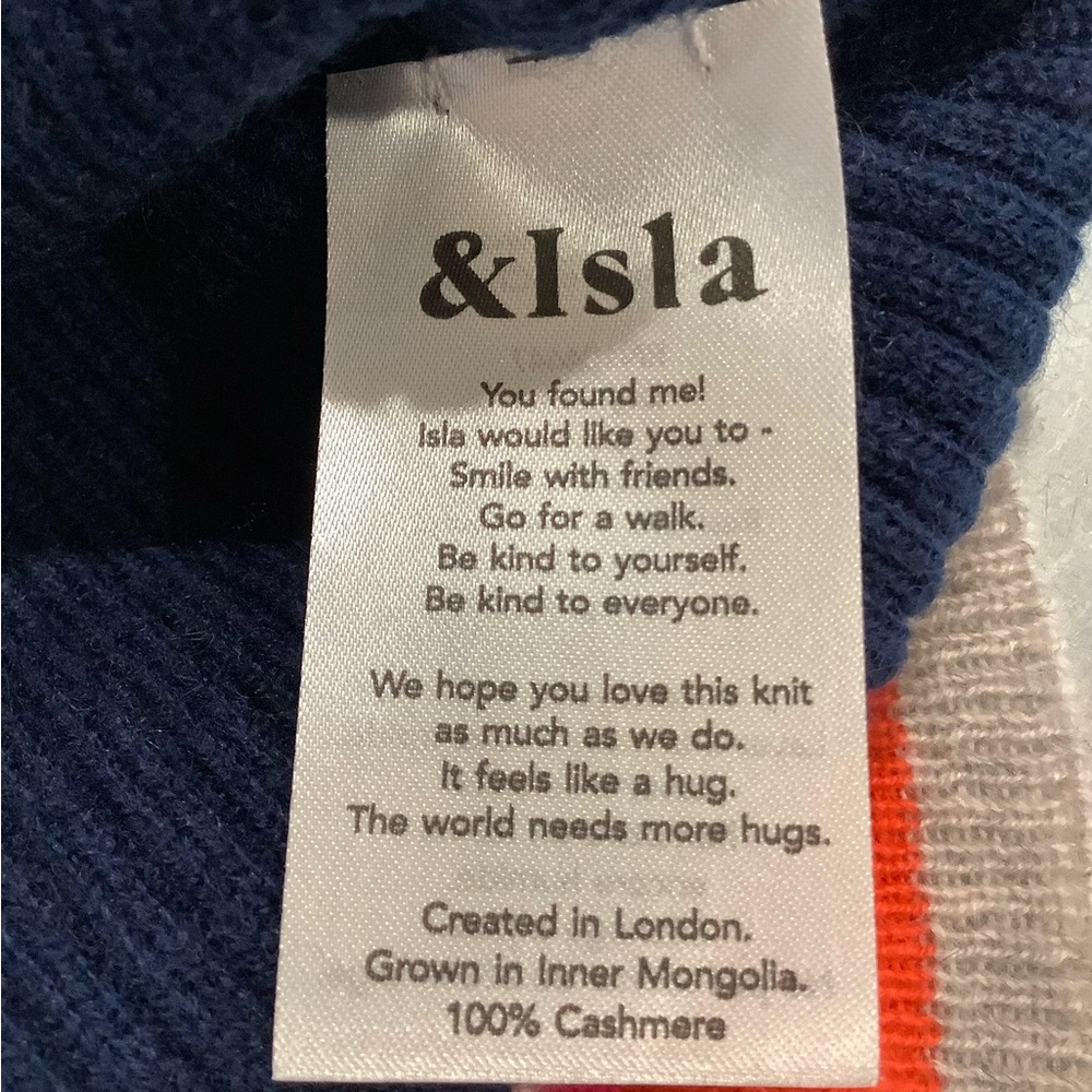 & Isla Stella Rib V-neck In Cashmere - Picture 3 of 4